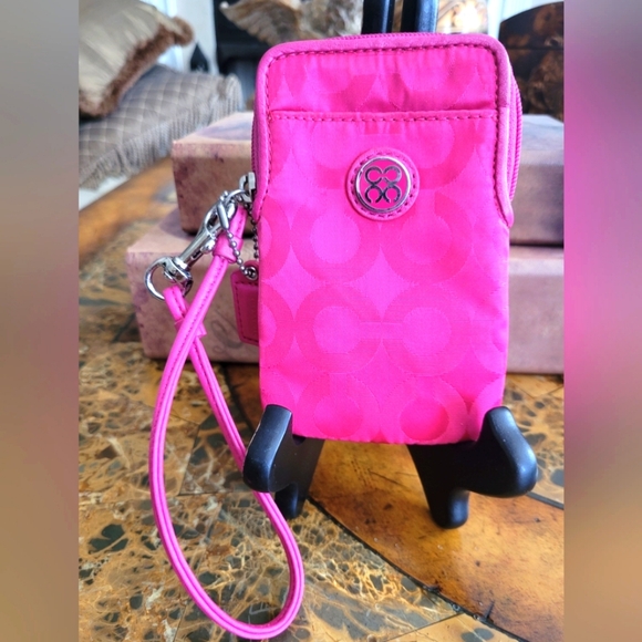 Coach Pink Wristlet - Picture 1 of 4